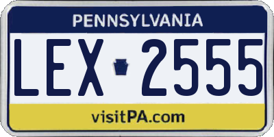 PA license plate LEX2555