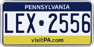 PA license plate LEX2556