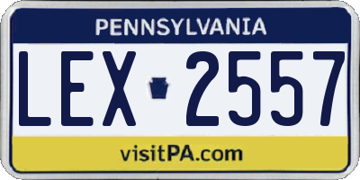 PA license plate LEX2557