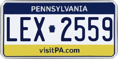 PA license plate LEX2559
