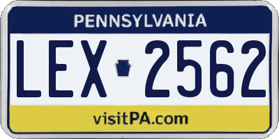 PA license plate LEX2562