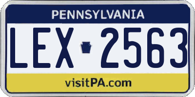 PA license plate LEX2563