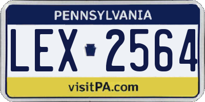 PA license plate LEX2564