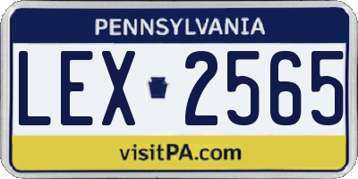 PA license plate LEX2565