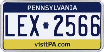 PA license plate LEX2566