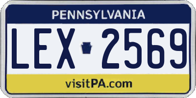 PA license plate LEX2569