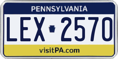 PA license plate LEX2570