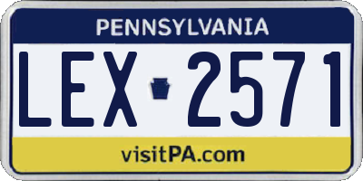 PA license plate LEX2571