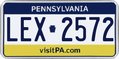 PA license plate LEX2572