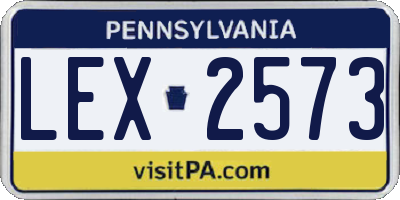 PA license plate LEX2573