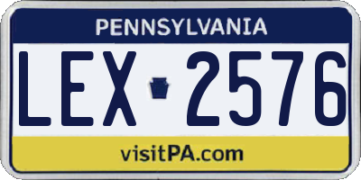 PA license plate LEX2576