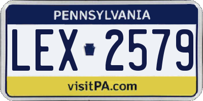 PA license plate LEX2579