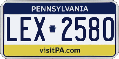 PA license plate LEX2580