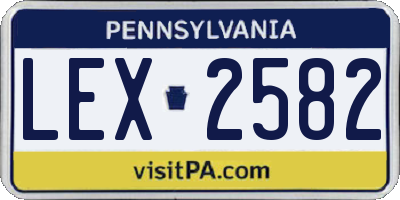 PA license plate LEX2582
