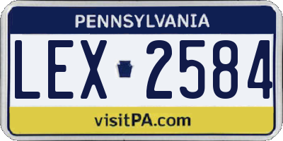 PA license plate LEX2584