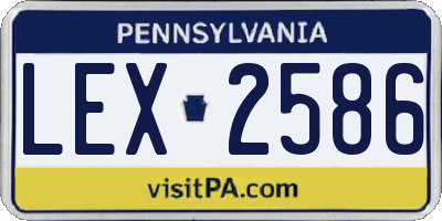 PA license plate LEX2586