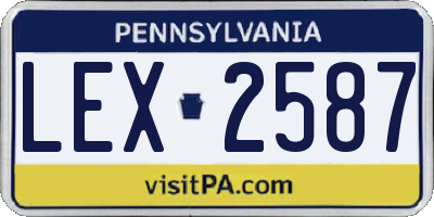 PA license plate LEX2587
