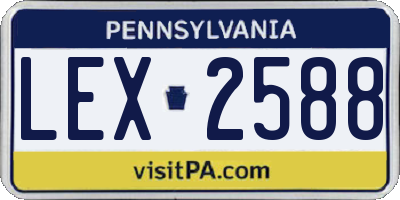 PA license plate LEX2588