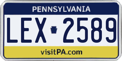 PA license plate LEX2589