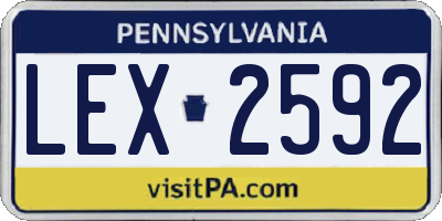 PA license plate LEX2592