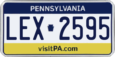 PA license plate LEX2595