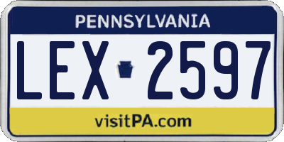 PA license plate LEX2597