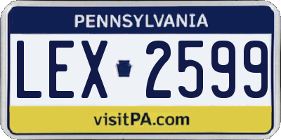 PA license plate LEX2599