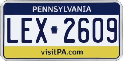 PA license plate LEX2609