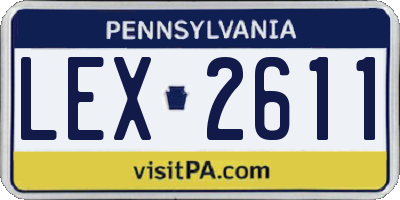 PA license plate LEX2611