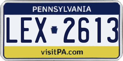 PA license plate LEX2613