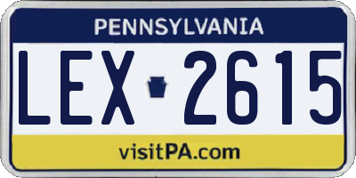 PA license plate LEX2615