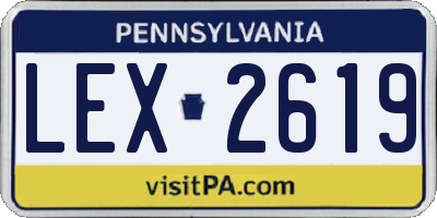 PA license plate LEX2619