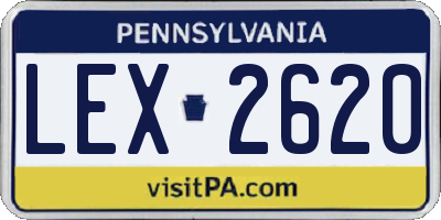 PA license plate LEX2620