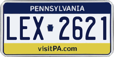 PA license plate LEX2621