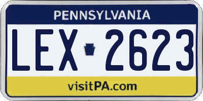 PA license plate LEX2623