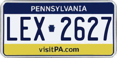 PA license plate LEX2627