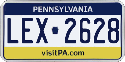 PA license plate LEX2628