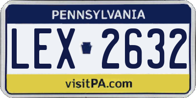 PA license plate LEX2632