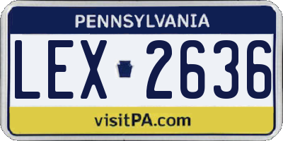 PA license plate LEX2636