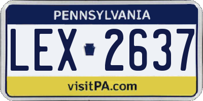 PA license plate LEX2637
