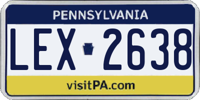 PA license plate LEX2638