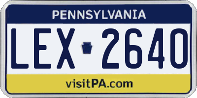 PA license plate LEX2640