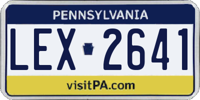 PA license plate LEX2641