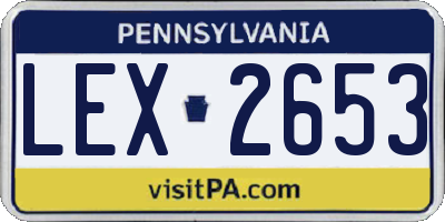 PA license plate LEX2653