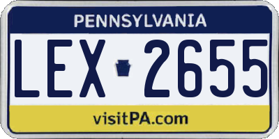 PA license plate LEX2655