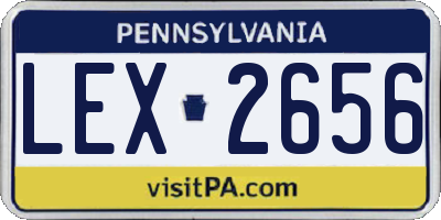 PA license plate LEX2656
