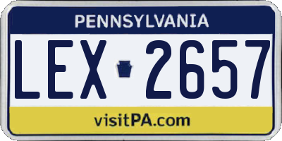 PA license plate LEX2657