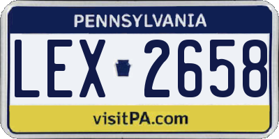 PA license plate LEX2658