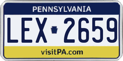PA license plate LEX2659