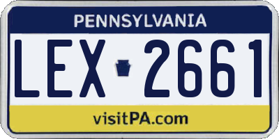 PA license plate LEX2661